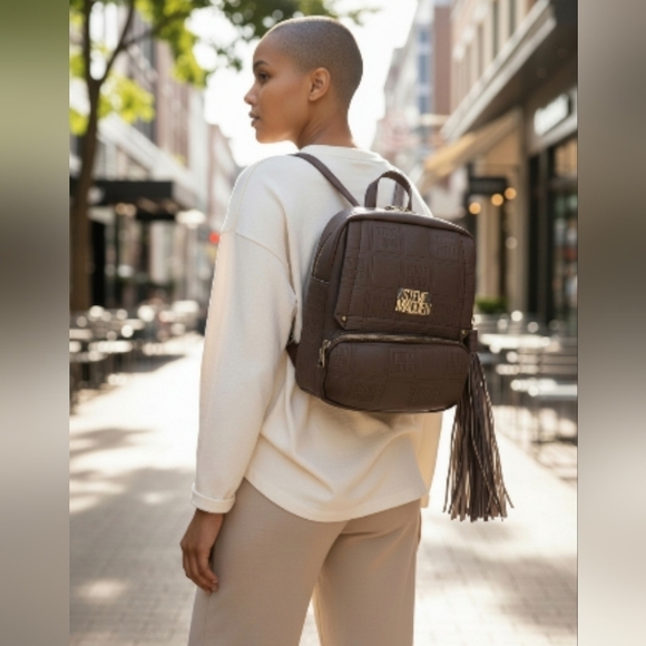 Steve Madden Handbags - Steve Madden Chocolate Brown Backpack with Fringe